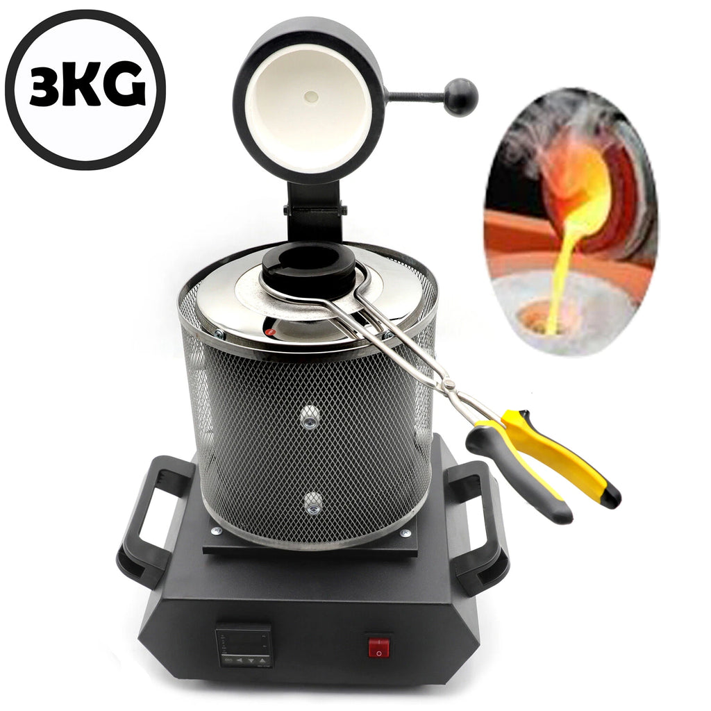 3KG Automatic Melting Furnace Kiln Digital Control 2102°F for Copper Silver
