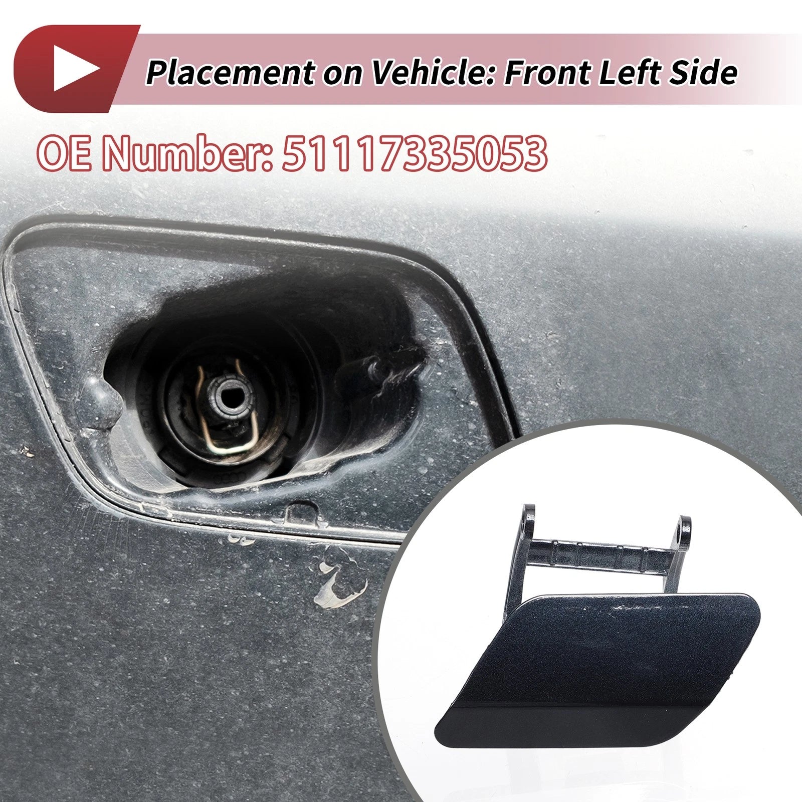 Front Left Washer Nozzle Cover Cap No. 51117335053 for BMW 740i (2013–2015) Blue