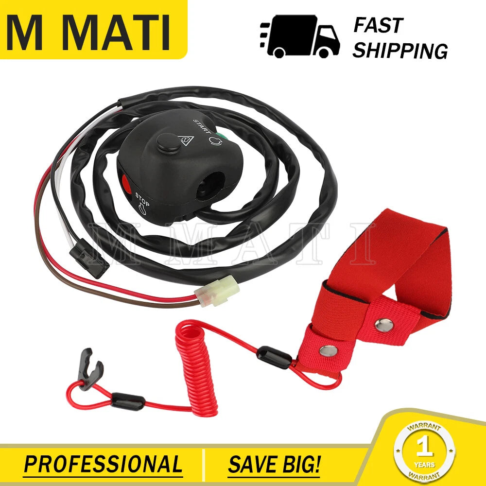 Start Stop Kill Switch & Lanyard for Yamaha GX1800 WaveRunner FZR FZS (2009–2016)