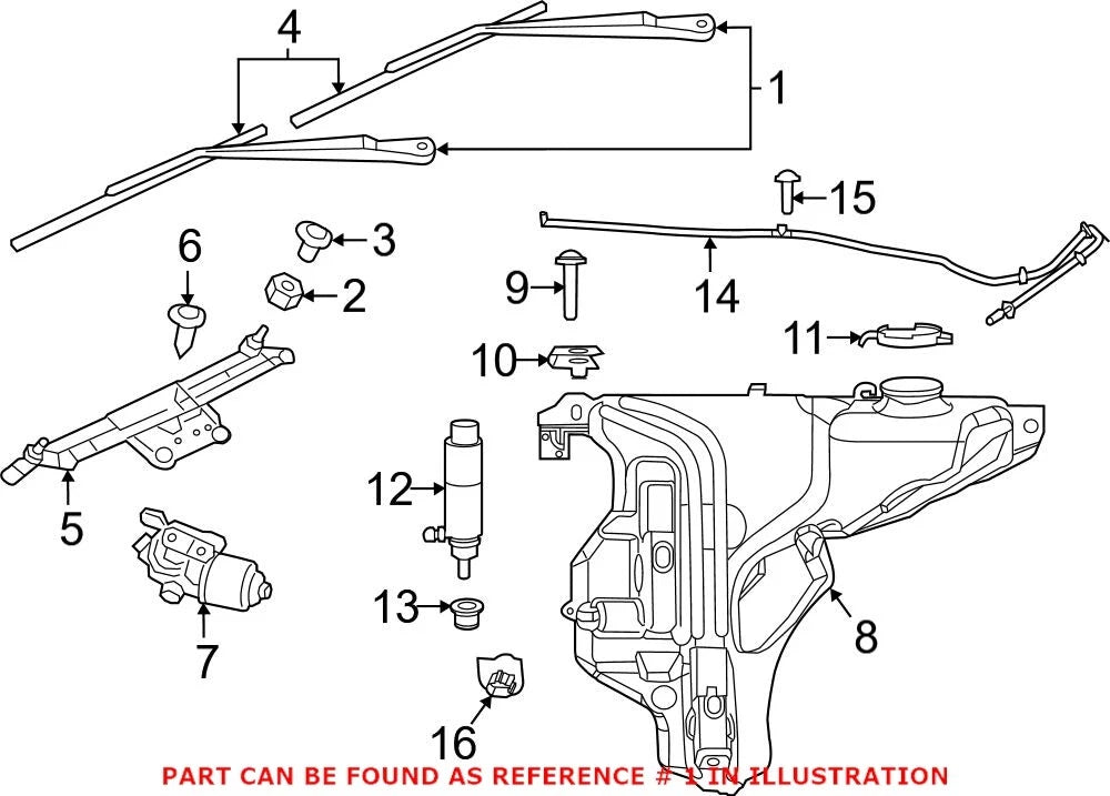 Windshield Wiper Arm Nut for Dodge Grand Cherokee Jeep (OEM)