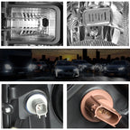 Headlight Lamps for Ford Super Duty (2017–2019) Black Housing Clear Corner