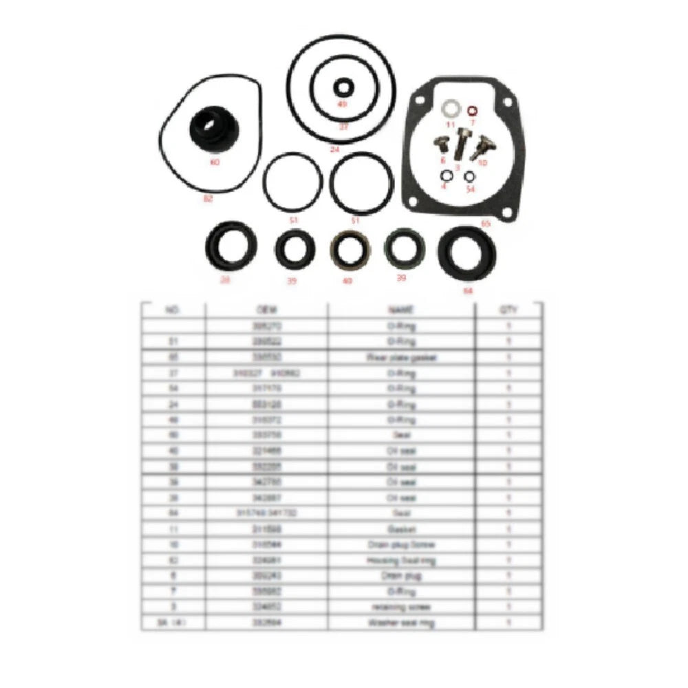 Lower Unit Seal Kit for Johnson Evinrude (18-2694, Replaces J/E 433550, 777551)