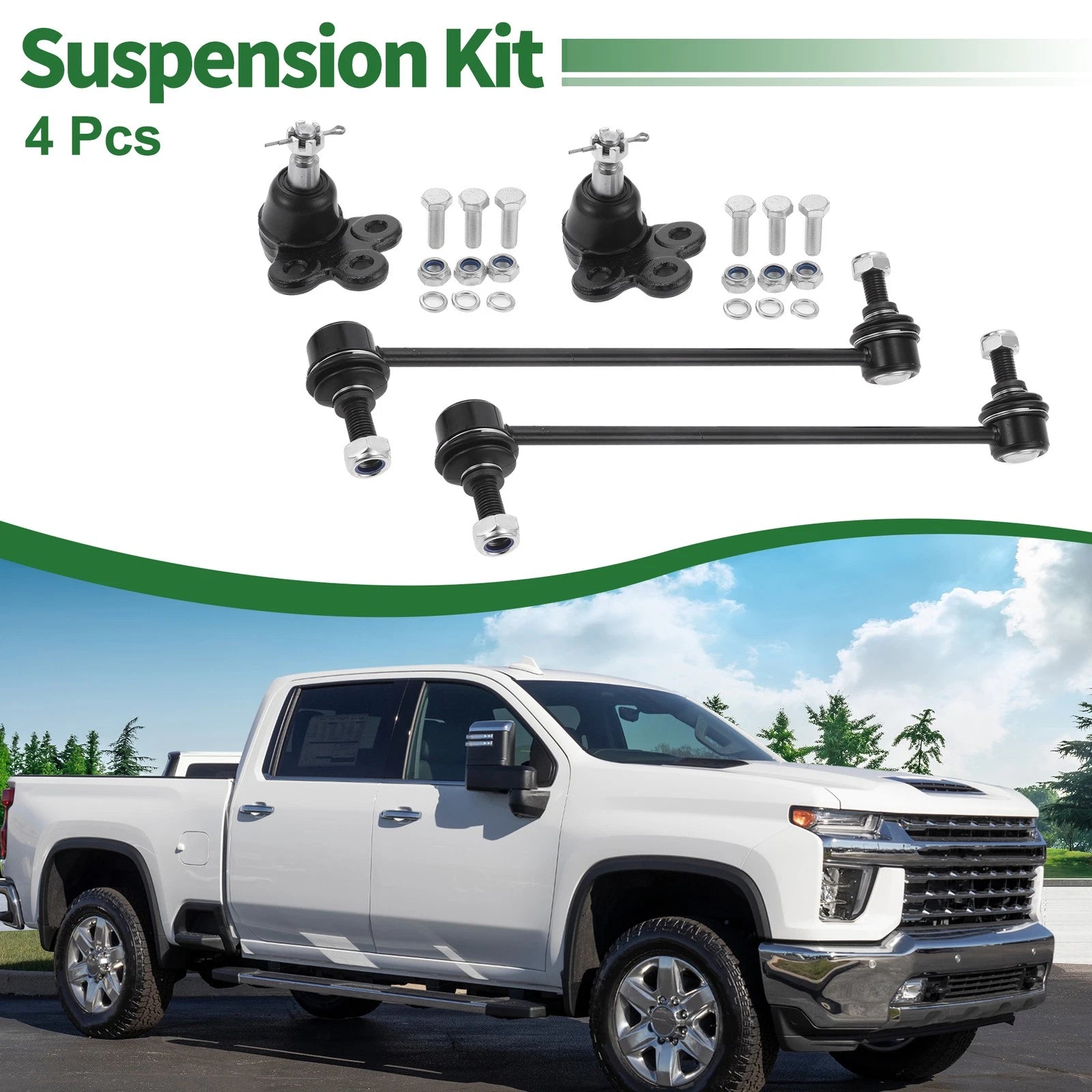 Set of 4 Front Suspension Kit Sway Bar Link Ball Joint for Chevrolet Equinox 