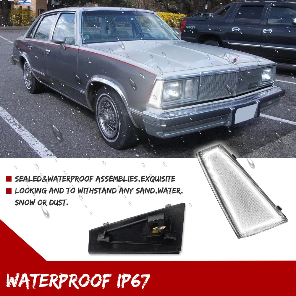 Clear White LED Front Side Marker Light for Chevrolet El Camino Malibu (1980–1981)