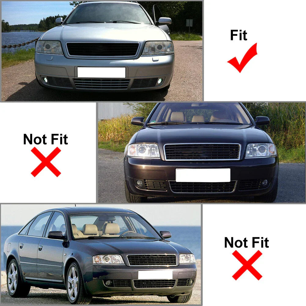 Front Bumper Fog Light Grille Covers for Audi A6 C5 (1997-2001)