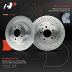 6x Rear Drilled Brake Rotors & Pads for Buick Envision (2016–2018)