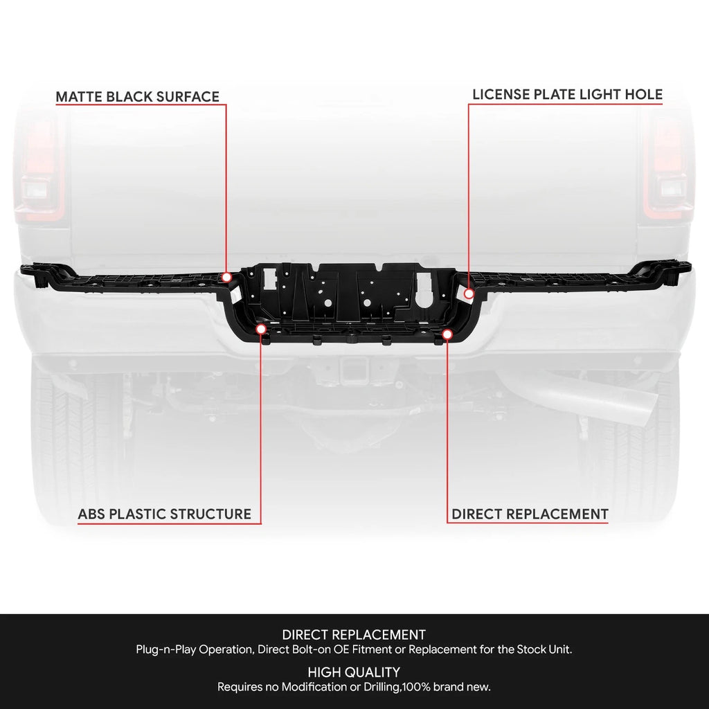 Rear Bumper Step Pad Shell for Ram 2500 3500 (2019–2026) Matte Black ABS