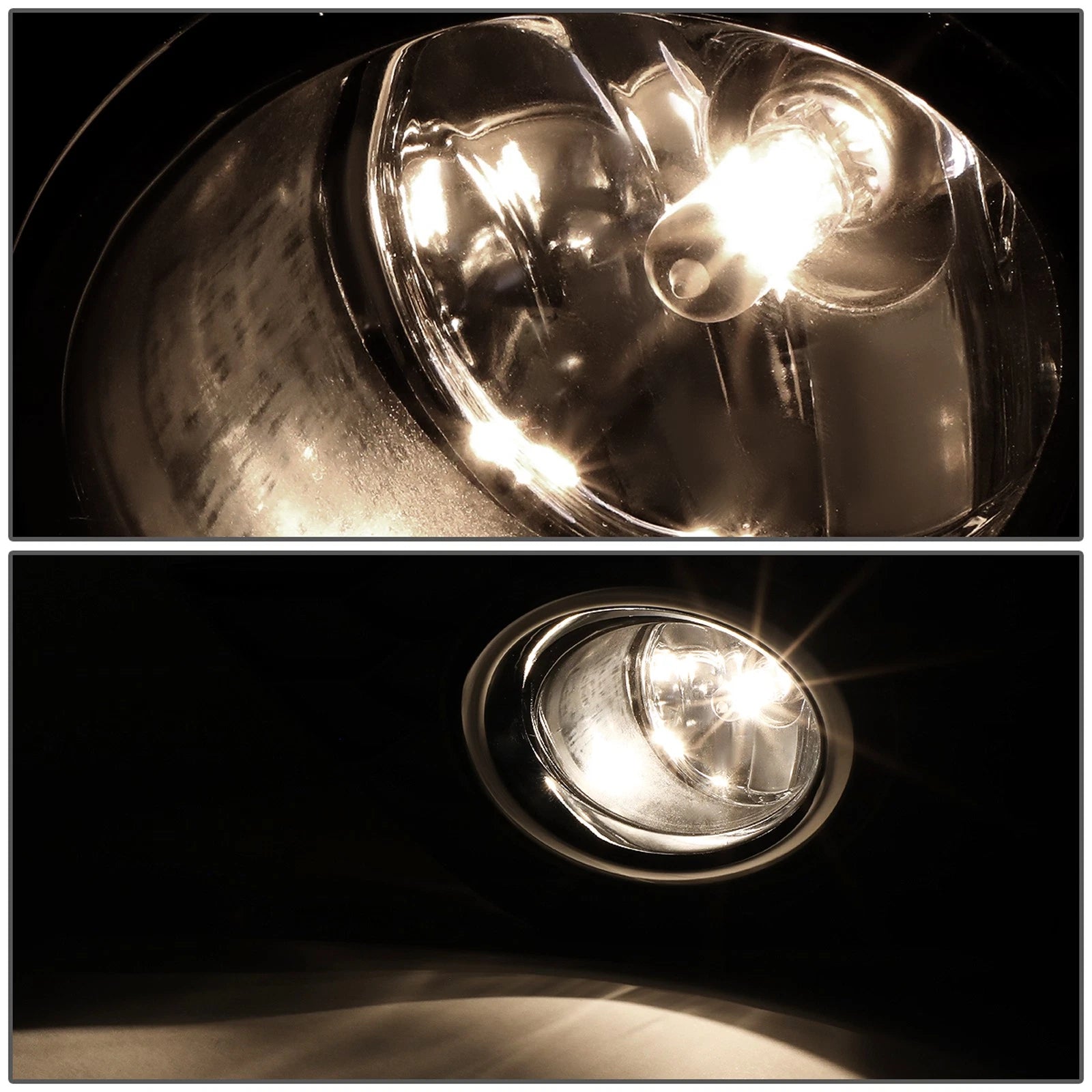 Fog Light Lamps Set of 2 for Nissan Sentra (2016–2019) w/Bezels Switch Chrome/Clear