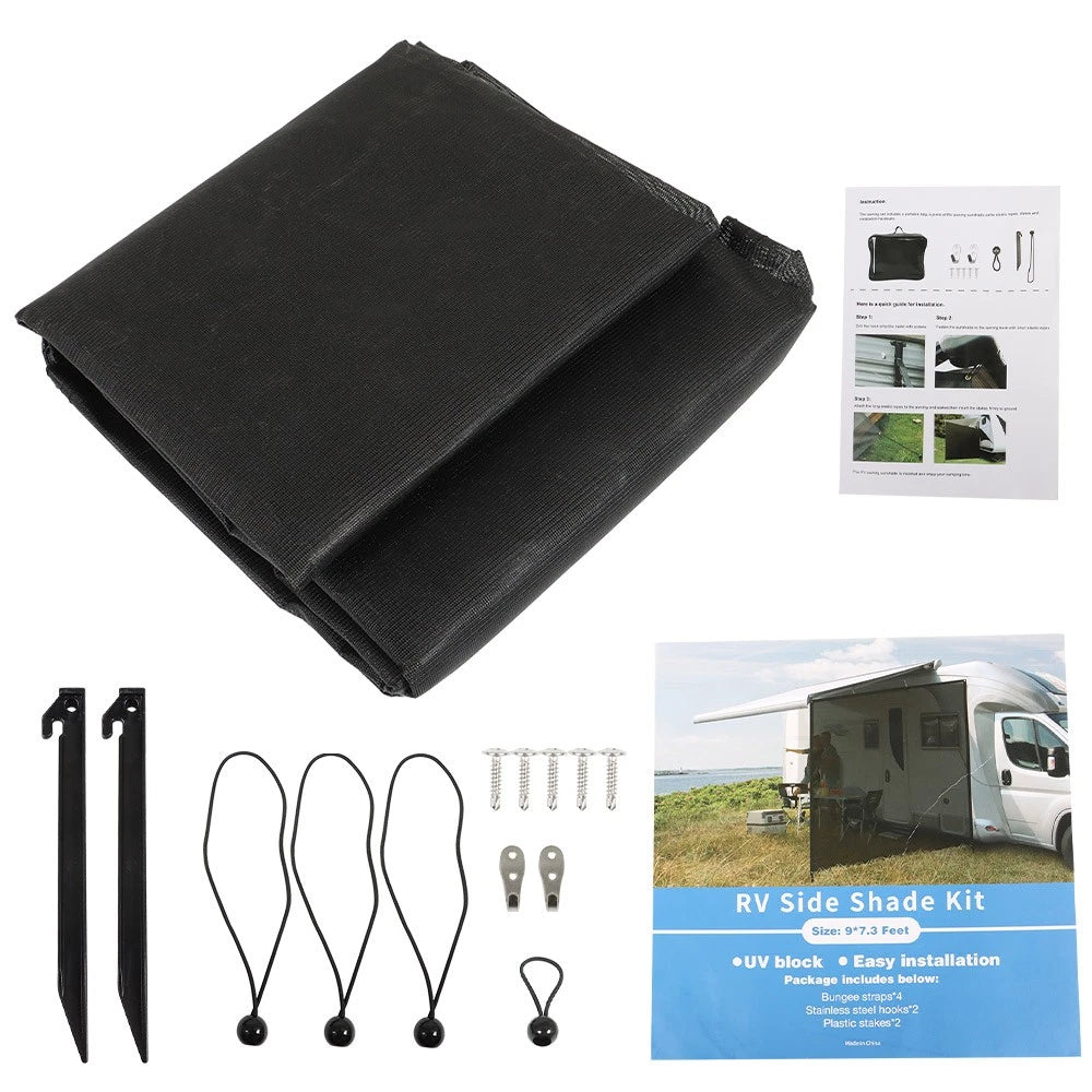 RV Awning Side Shade Mesh Sunshade for Camper Trailer (9' x 7')