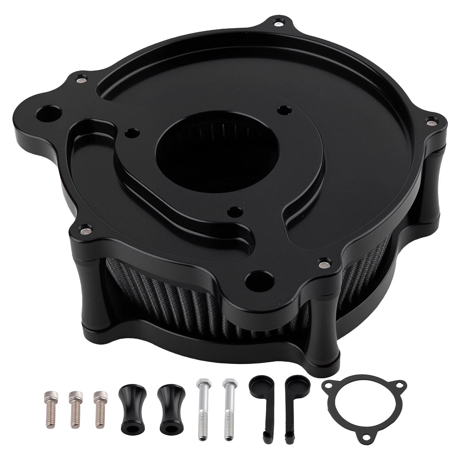 Black Air Filter System for Harley Touring Models (2008–2016) CNC Aluminum