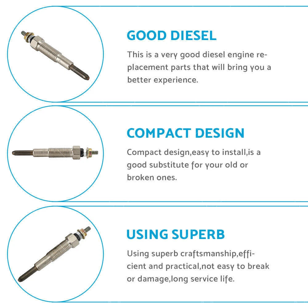 4X Glow Plugs for Ford Courier 2.5L WL Diesel Turbo