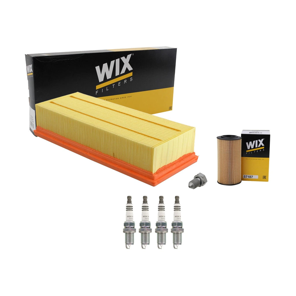 Wix Engine Air Oil Filters & NGK Ruthenium HX Spark Plug Kit for Audi TT Quattro (2000–2015)