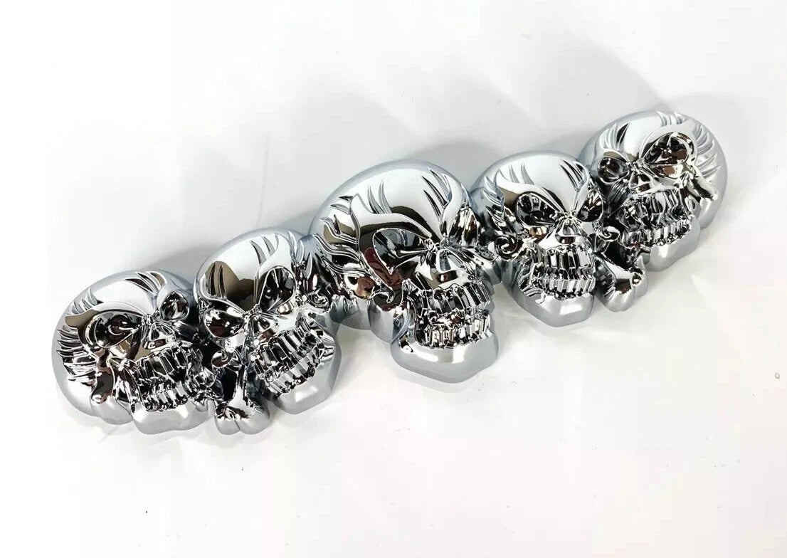 Universal Adhesive Chrome 3D Skull Emblem for Universal Truck Car (Universal)