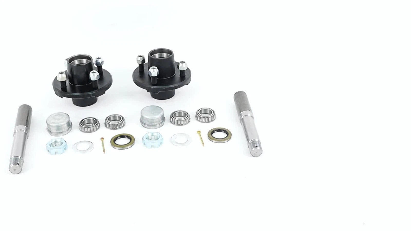 Set of 2 Straight Spindles & Bearings for 4-Bolt Hub Assembly