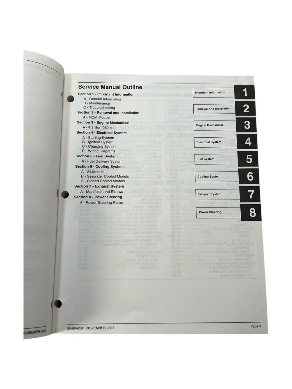 Service Manual for Mercury MerCruiser 4.3L MPI Gasoline Engines (90-864261)