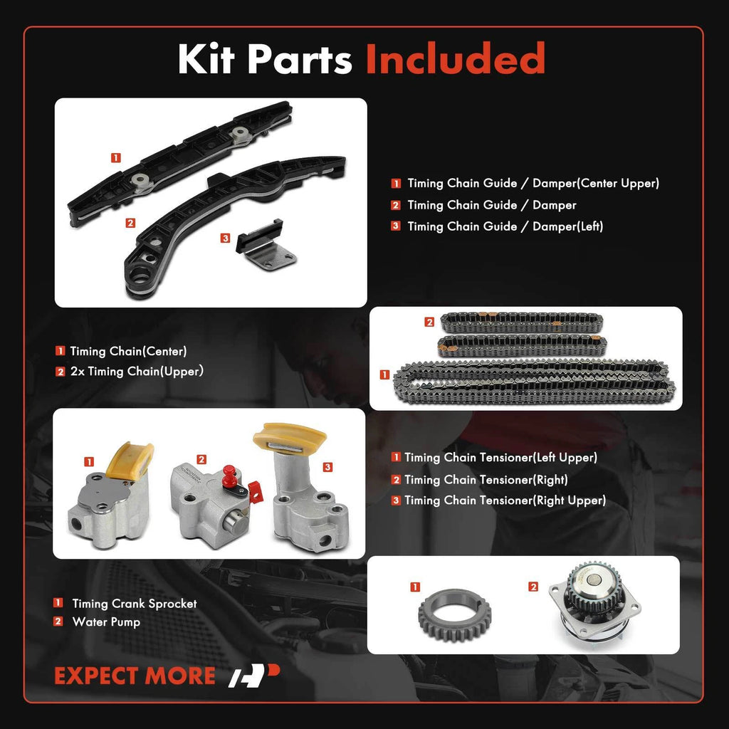 Timing Belt & Water Pump Kit for Nissan Murano (2013–2014) Maxima (2009–2014)