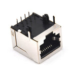 10PCS RJ45 Network Socket 8P8C Female PCB Mount Silver