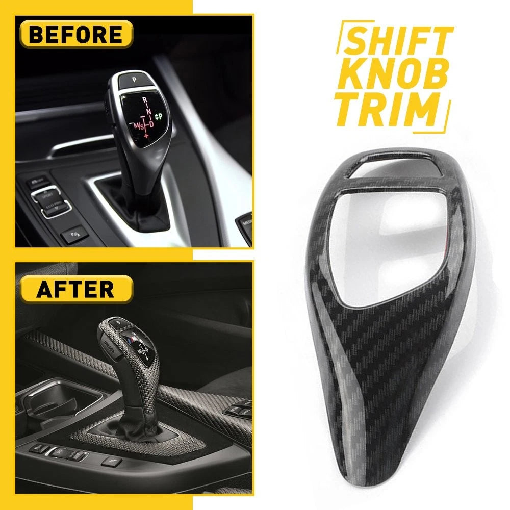 Gear Shift Knob Cover Trim for BMW X3 X4 X5 X6 F25 F26 F15 (2011–2019) Carbon Fiber
