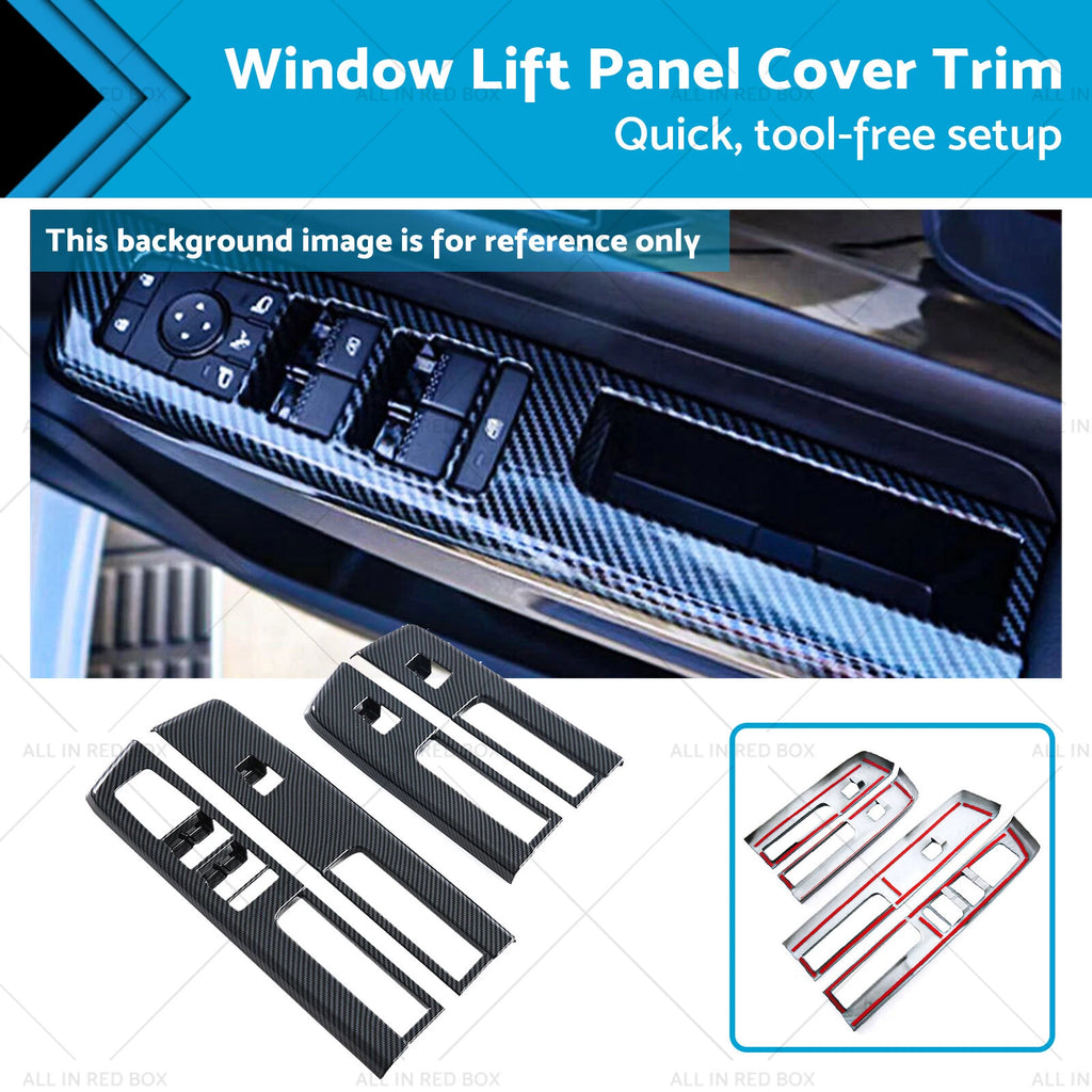 Set of 4 Window Lift Panel Cover Trim for Mitsubishi L200 Triton (2023–2025) Carbon