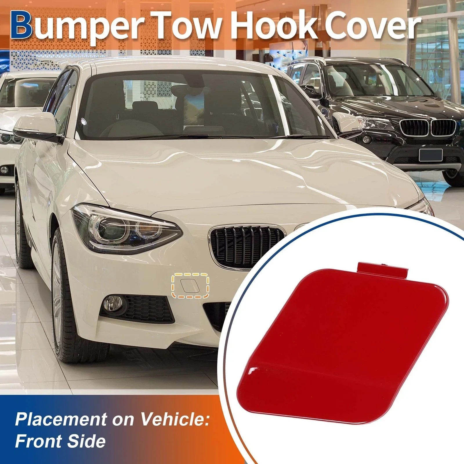 Front Tow Hook Cover for BMW 114i (2012-2014) Crimson Red