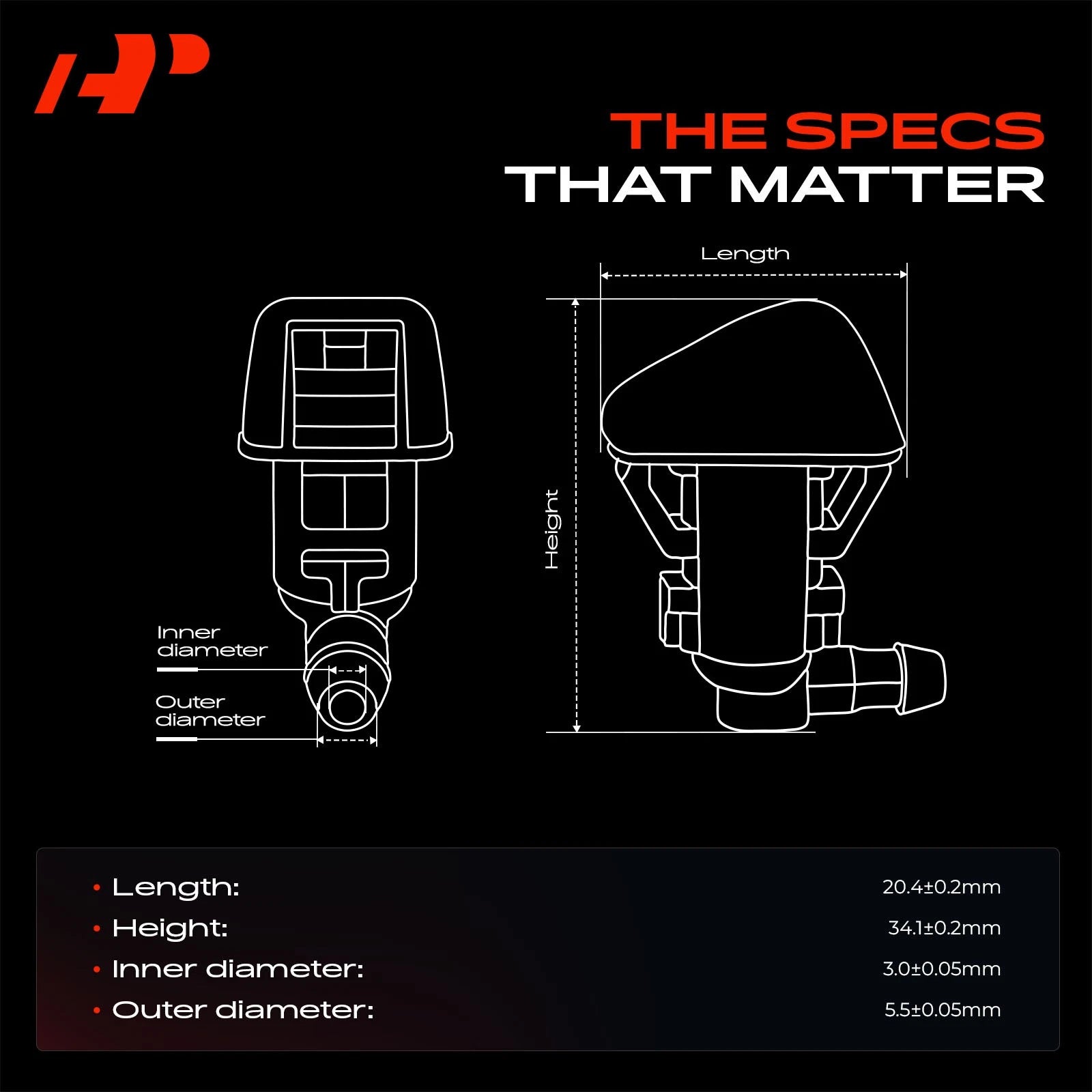 20x Windshield Washer Nozzle Jet Kit for Jeep Wrangler (1997-2018)