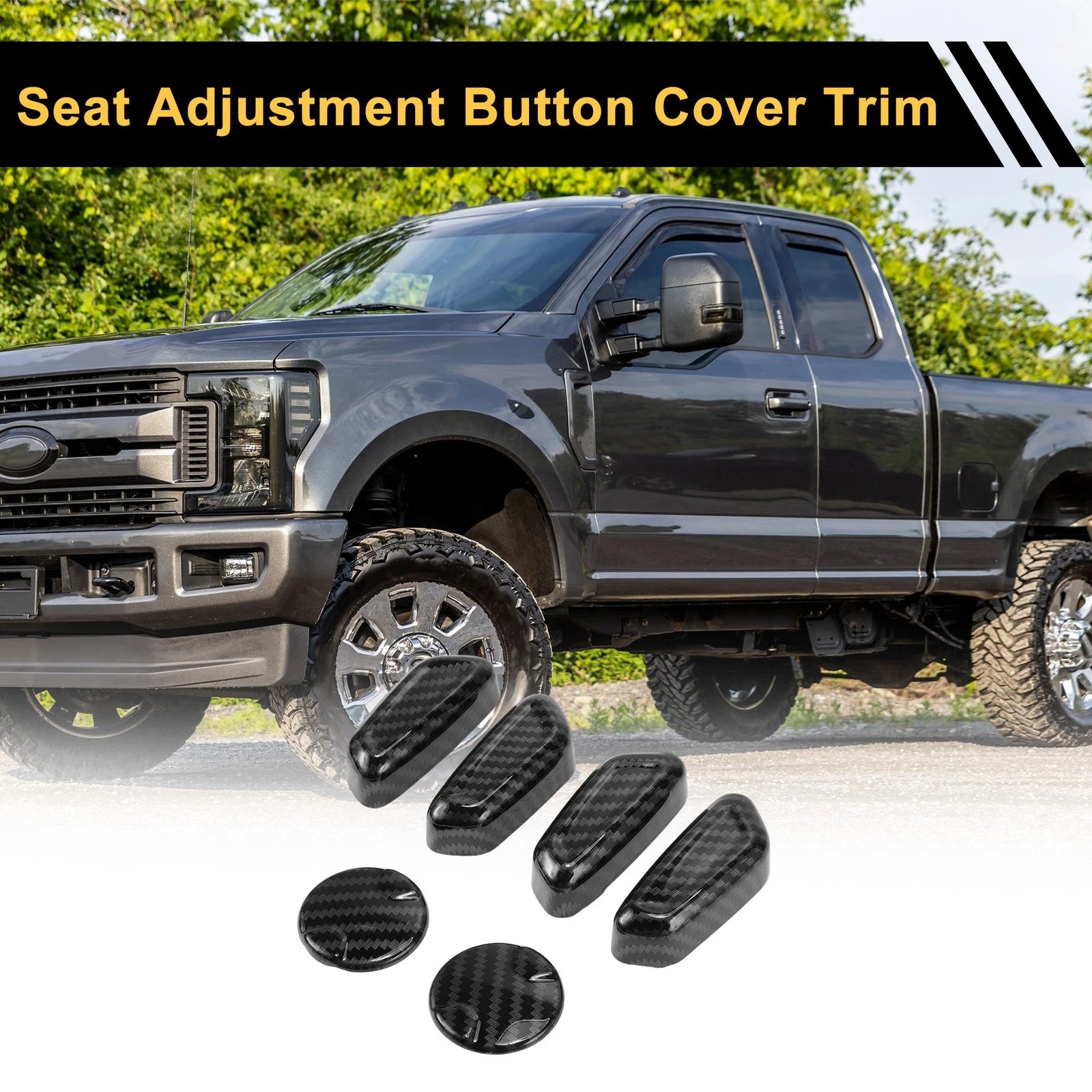 Set of 2 Carbon Fiber Seat Adjustment Knob Covers for Ford F-150 (2015–2024)