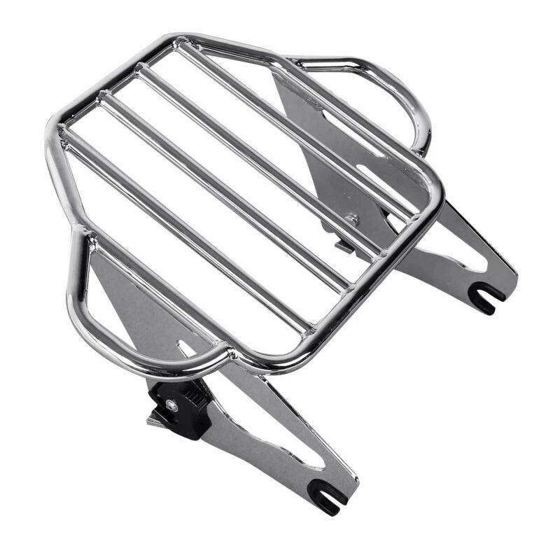 Chrome Luggage Rack with 4 Docking Hardware for Harley Touring Street Glide (2014–2024)