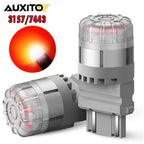 2X AUX 3157 7443 CANBUS LED Brake Stop Tail Light Bulb for Ford (Red/Amber)