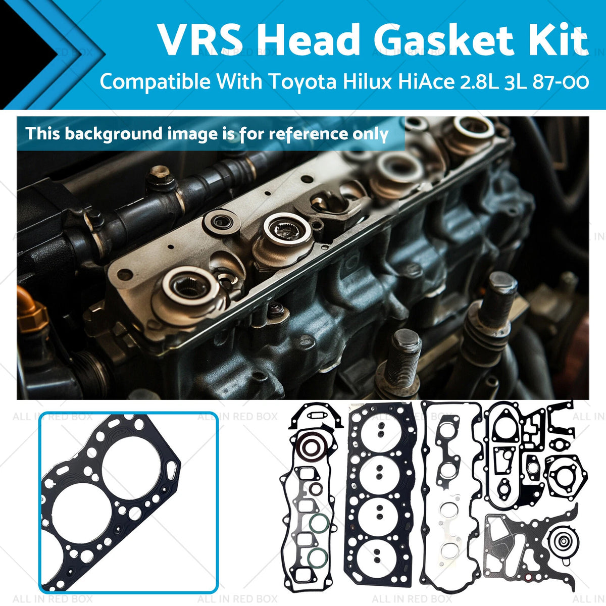 VRS Head Gasket Kit for Toyota Hilux 4 Runner HiAce 2.8 3L Diesel (1987–2000)