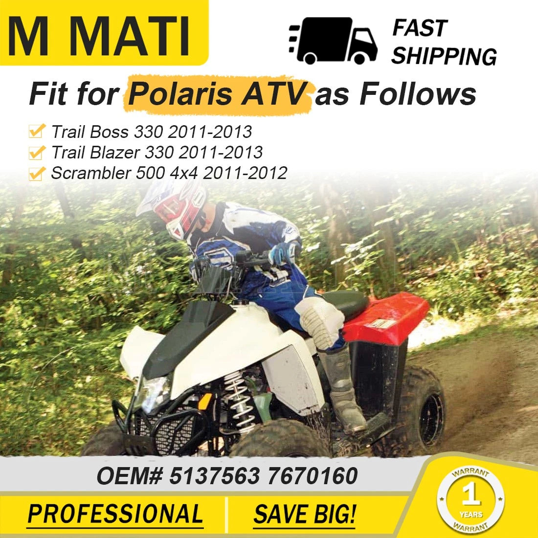 Rear Back Axle Shaft Bolt Nut 5137563 for Polaris Scrambler 500 4x4 (2011–2012)