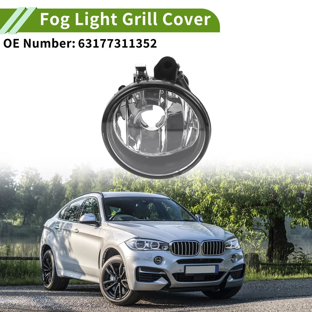1 Pc Right Fog Light Grill for BMW X6 (2013-2015) Clear Black