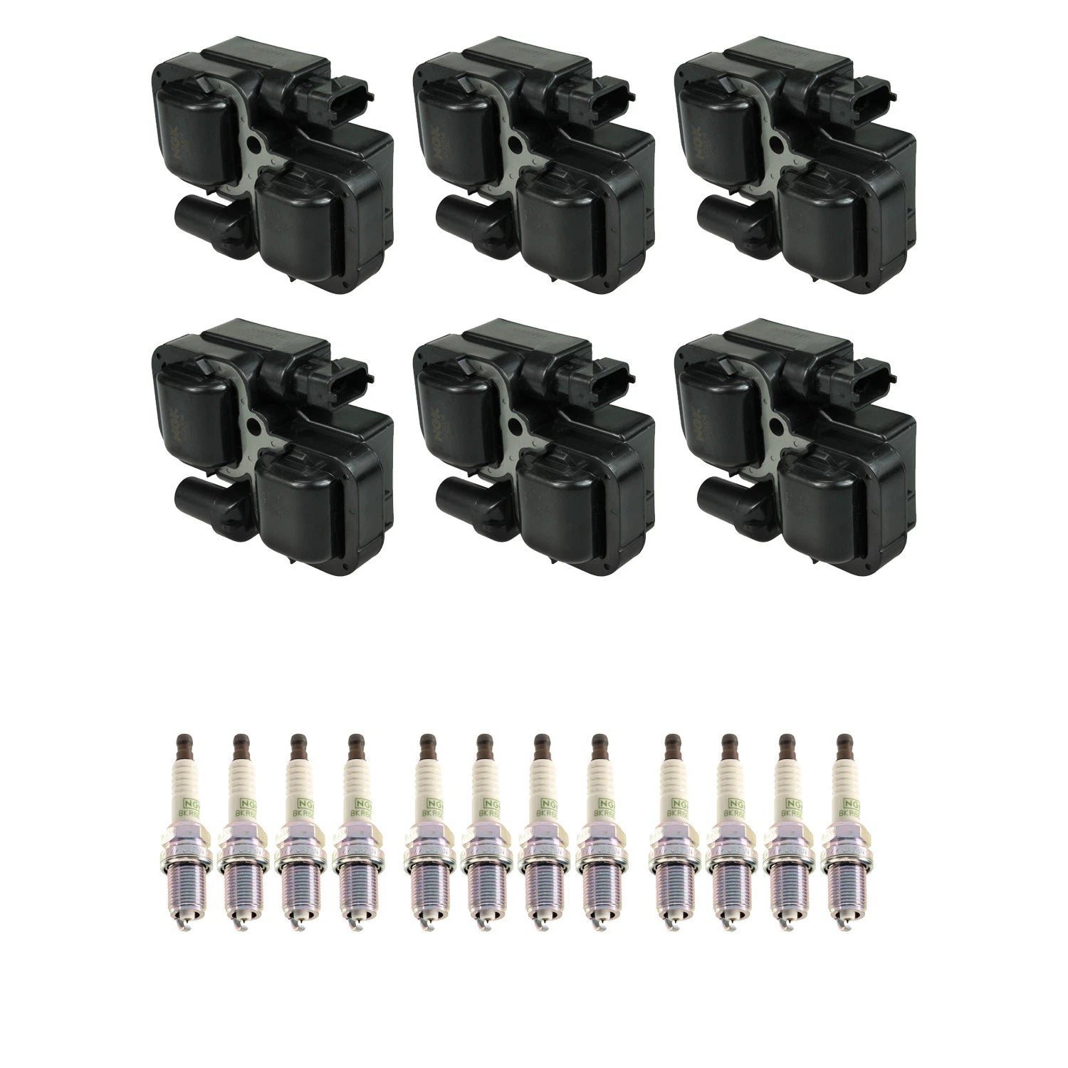 Set of 6 NGK Ignition Coils & Platinum Spark Plugs for C32 AMG SLK32 AMG Crossfire (2001–2004)