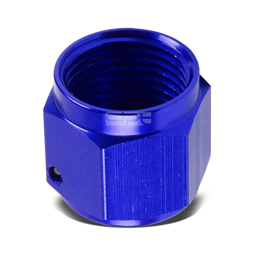 10AN Blue Anodized Aluminum Hex Head Female Flare End Cap/Nut Fitting