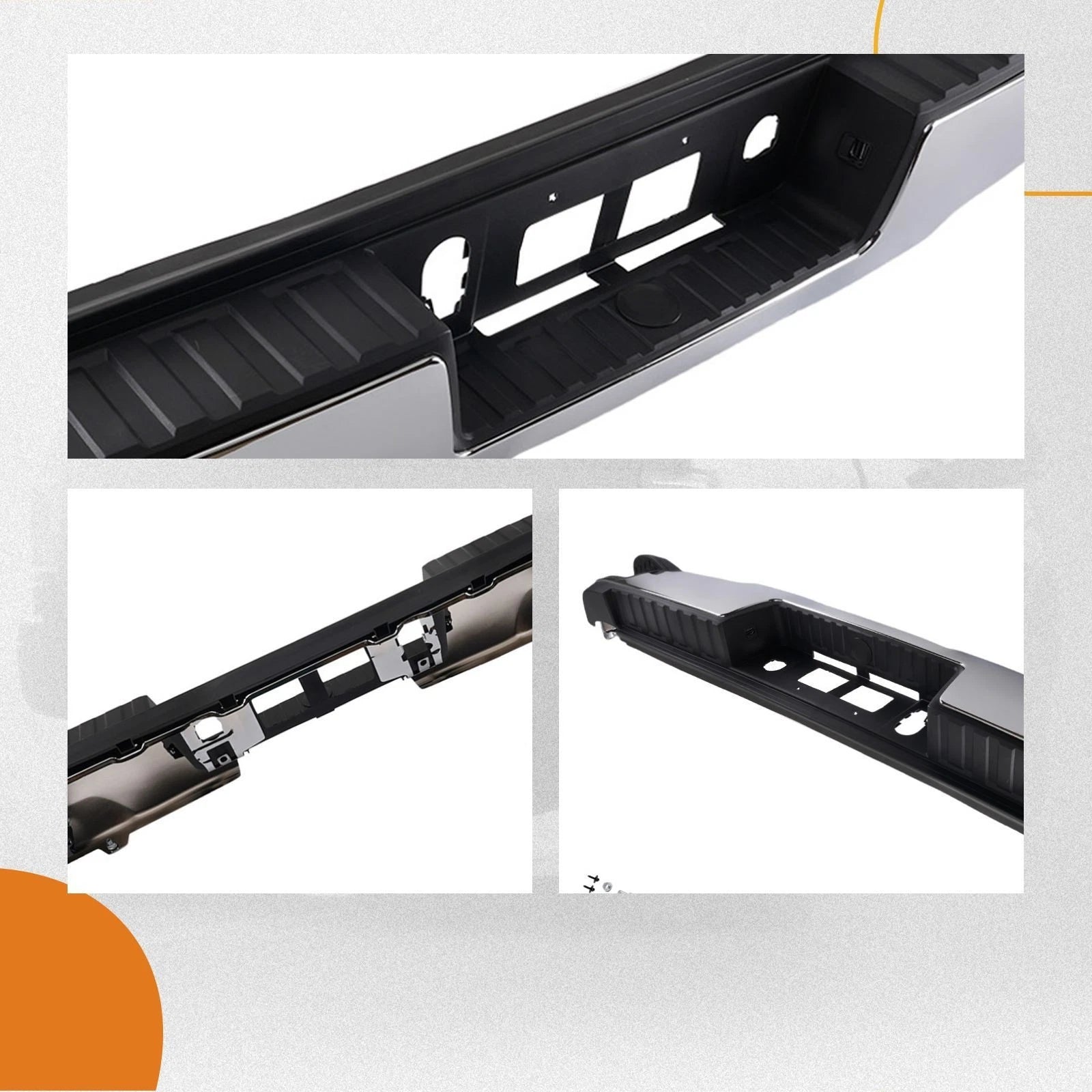 Rear Bumper Assembly for Chevy Silverado 1500 (2014–2018) Chrome GM1103176