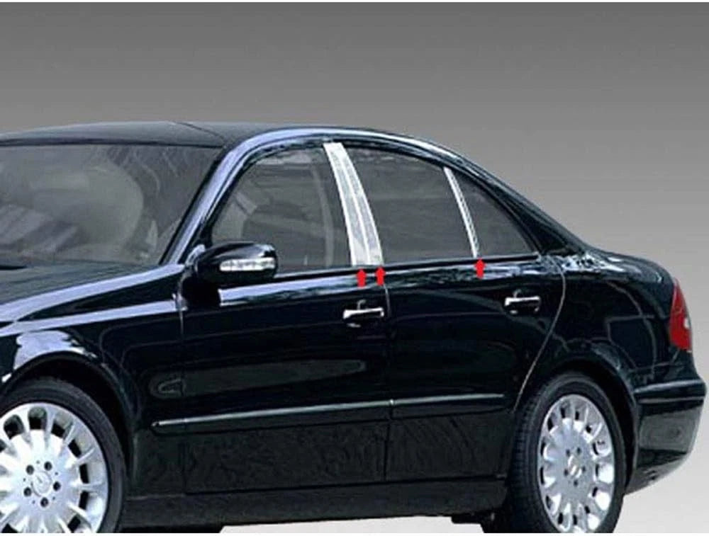 6pc. Luxury FX Chrome Pillar Post Trim for 2003-2009 Mercedes E Class