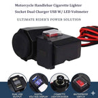 Dual USB Charger Power Outlet Switch for Motorcycle (12V)