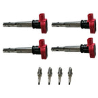 Set of 4 Ignition Coils & Iridium Spark Plugs for Audi A4 A5 Q7