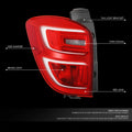 Set of 2 Chrome Housing Red Lens Taillight Assembly for Chevrolet Equinox (2016–2017)