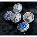 5p Chrome Cap Covers w/White Carbon Fiber Inlay for 05-09 Ford Mustang Automatic
