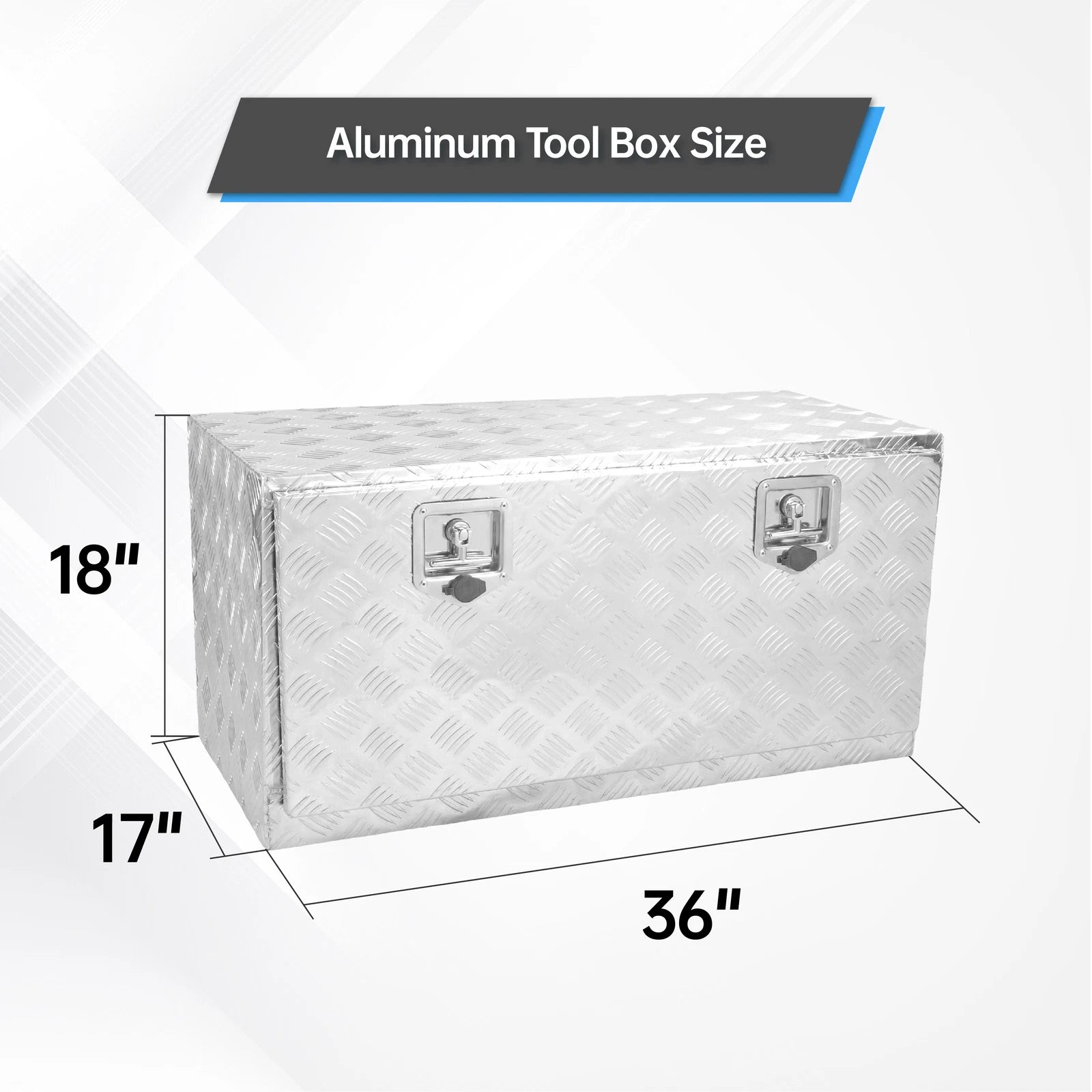 36" x 18" x 17" Aluminum Tool Box for Pickup Truck (No specific years/models)