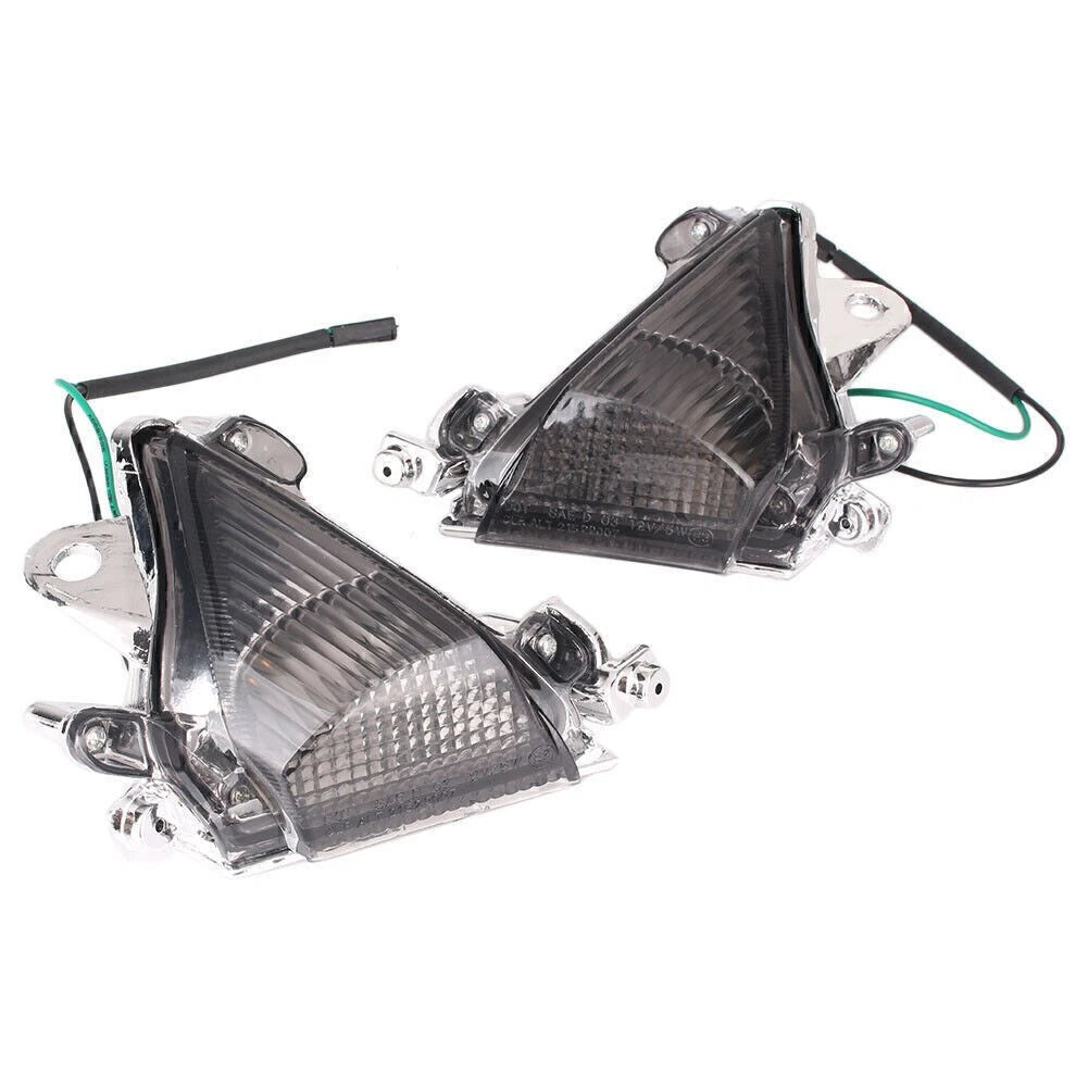 Front Turn Signal Smoke Lens Cover for Kawasaki Ninja ZX10R (2004–2005) Pair