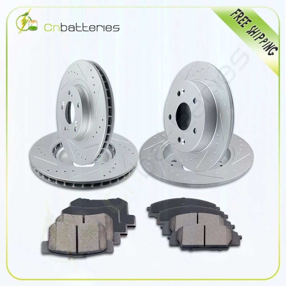 Set of 4 Front Rear Brake Rotors and Ceramic Pads for Honda Civic (2007–2011)