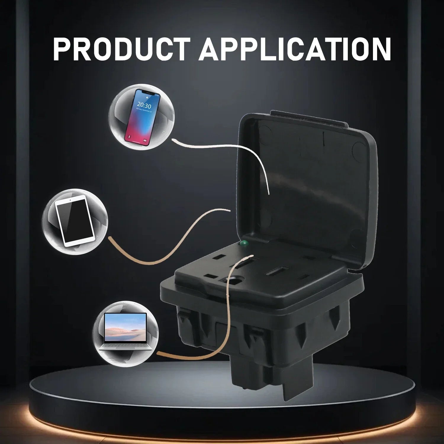 Center Console Rear AC 110V Outlet for Ford F-250 (2011–2014)