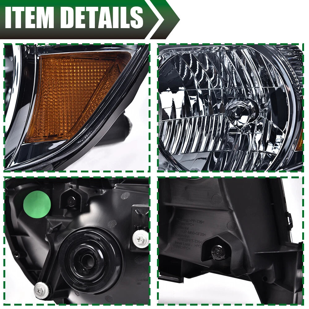 Smoke Lens Chrome Headlight Assembly for Toyota Tacoma (2005–2011)