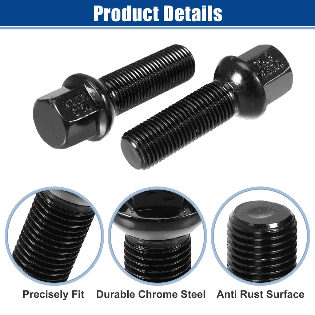 20pcs M14x1.5 Extended Wheel Lug Bolts Ball Seat 40mm for VW Audi 