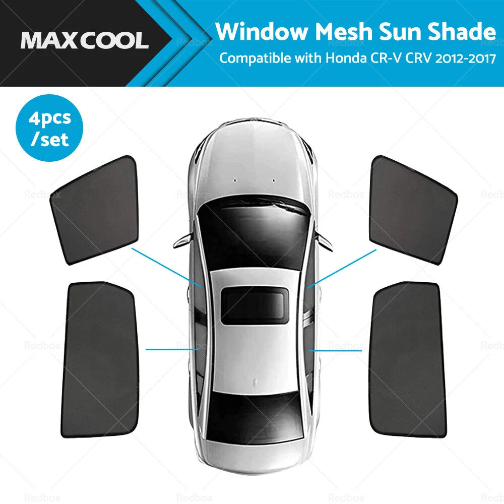 4X Foldable Window Mesh Sun Shade for Honda CR-V (2012–2017)