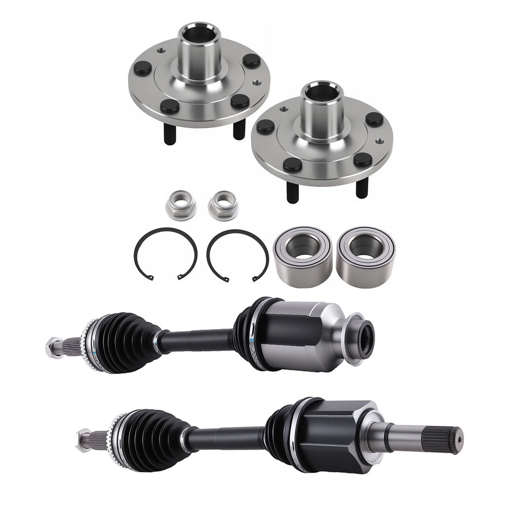 Set of 2 FWD Front Left Right Wheel Bearing Hubs CV Axle Shaft for Ford Edge Lincoln MKX (2007–2010)