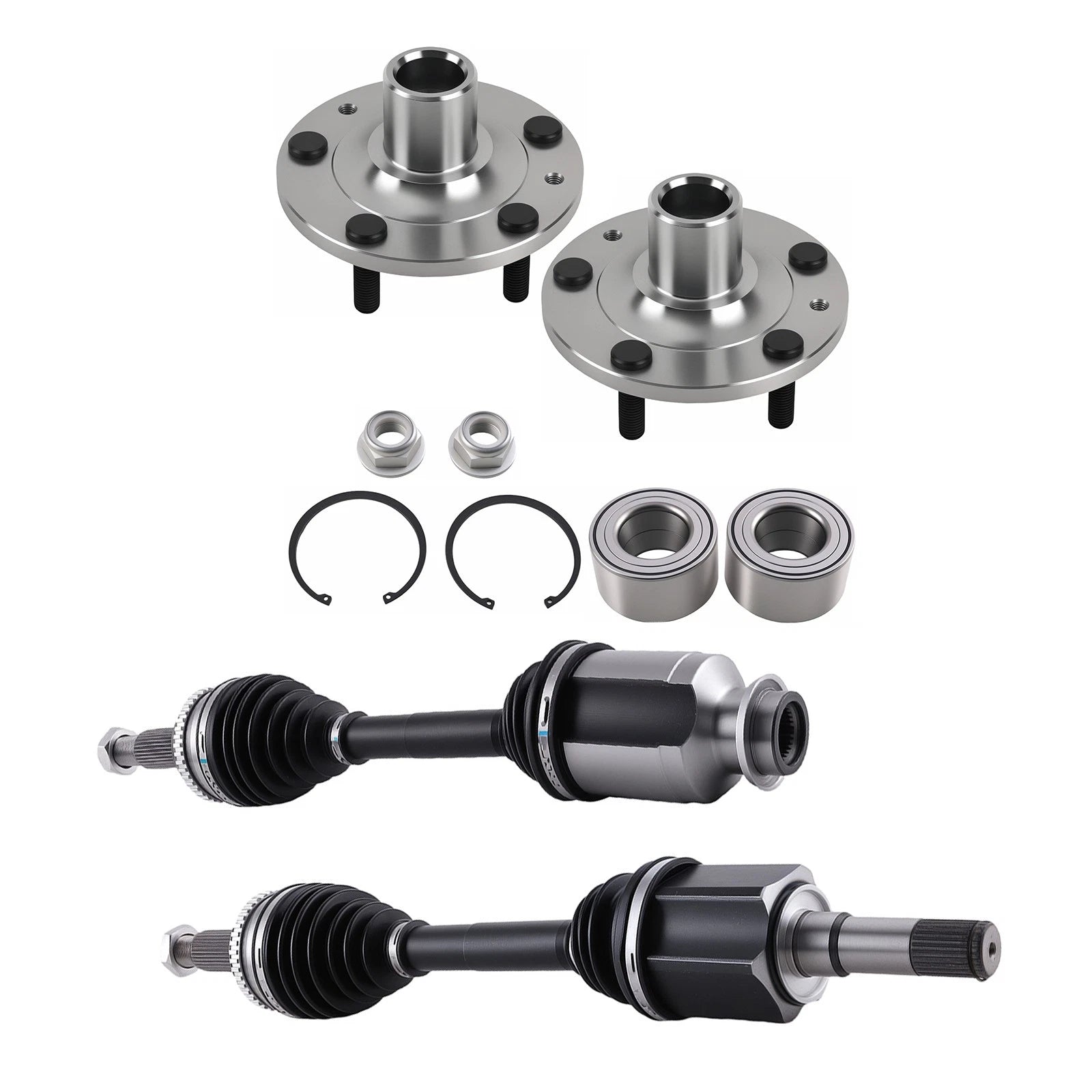 Set of 2 FWD Front Left Right Wheel Bearing Hubs CV Axle Shaft for Ford Edge Lincoln MKX (2007–2010)