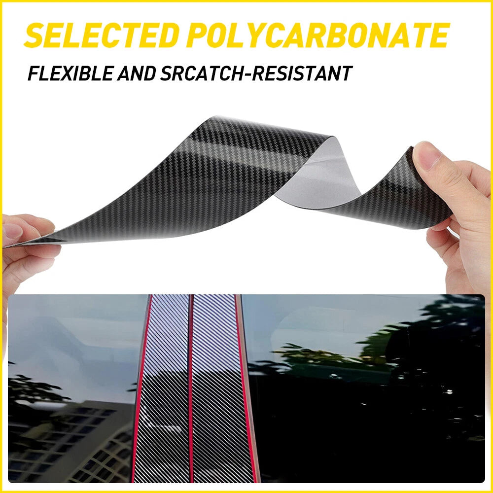 6x Carbon Fiber Door Pillar Posts Cover Trim for Infiniti G35 G37 (2002–2013)