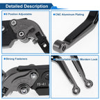 Adjustable Short Brake Clutch Levers for Suzuki GSXR150 (2017–2020) Titanium Black